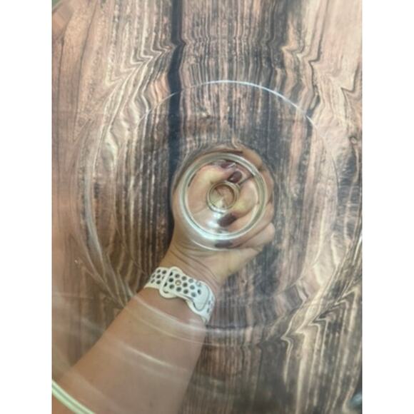 Fruit Embossed Cakeplate & Dome Set Clear Elegant Design 12" - Picture 7 of 7